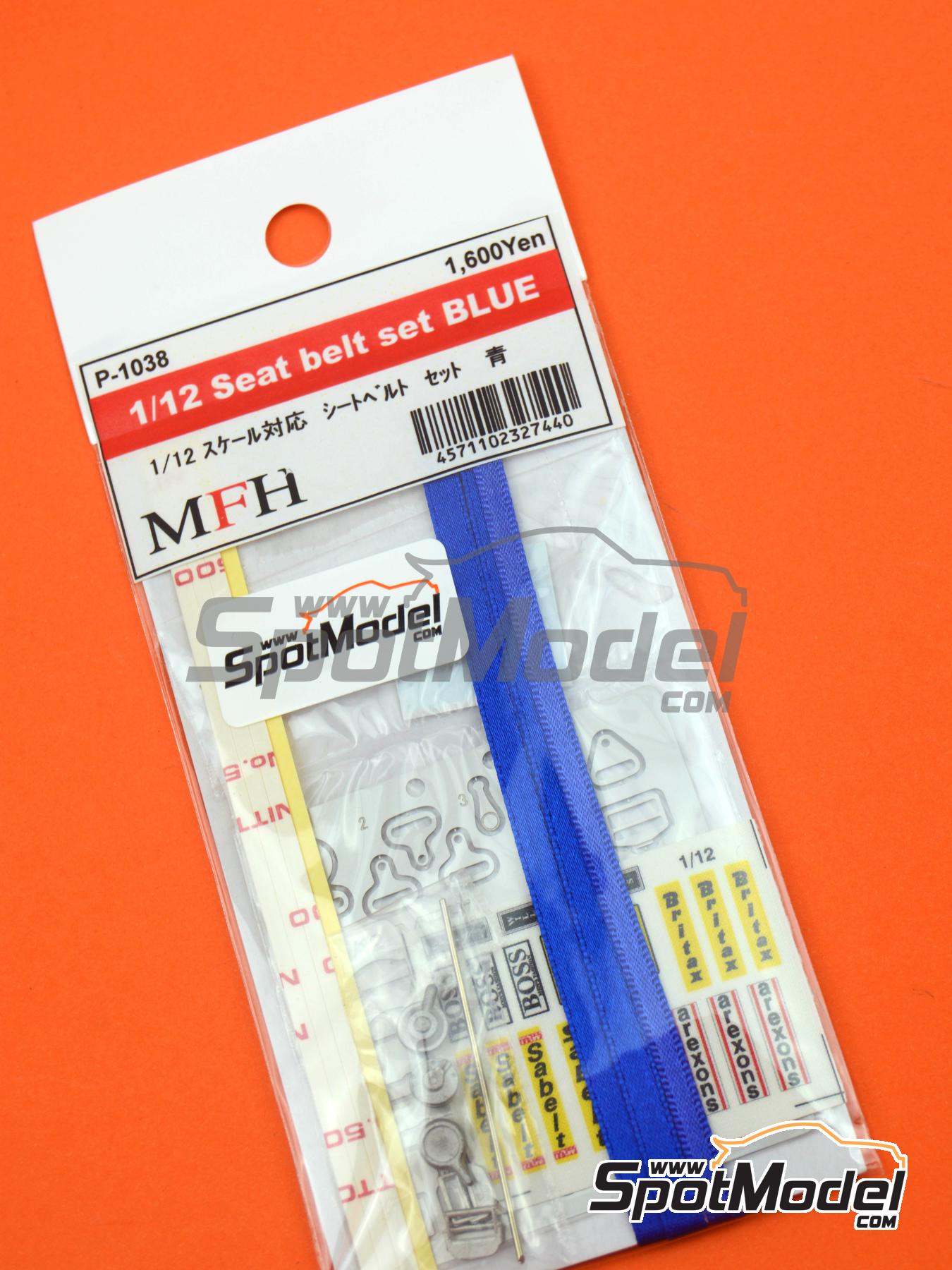 Model Factory Hiro P1038 Seatbelts 1/12 scale Seat belt set color Blue for F1 Sparco